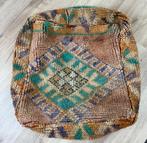Nieuwe Marokkaanse berber wollen kelim, vloerkussen poef, Ophalen of Verzenden, Nieuw, Vierkant, 50 tot 75 cm