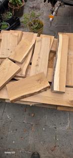 Eiken restanten: planken en schaaldelen, Doe-het-zelf en Verbouw, Hout en Planken, Gebruikt, 25 tot 50 mm, Eiken, Ophalen of Verzenden