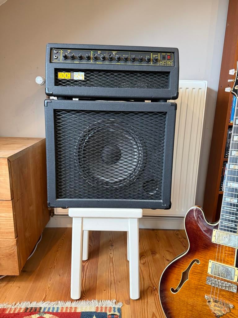 Koch KC 50 DLX top met speaker cabinet, Ophalen, Gebruikt, Gitaar, 50 tot 100 watt