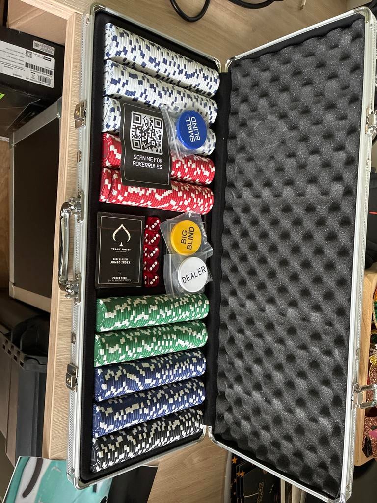 Nieuw Pokerset in luxe aluminium koffer, Drie of vier spelers, Ophalen, Nieuw