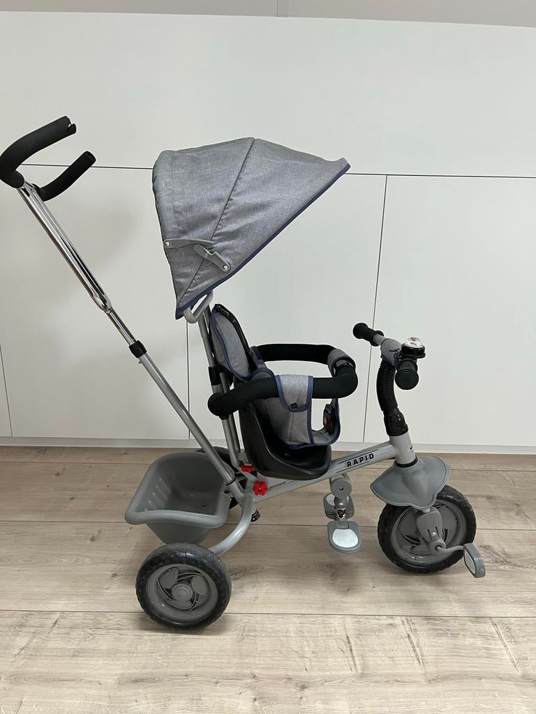Rapid driewieler met duwstang en zonnekap, Kinderen en Baby's, Ophalen, Gebruikt