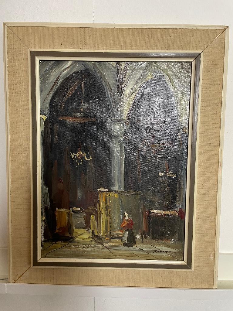 Jan Keldermann- Kerkinterieur Straatsburg no 27, Antiek en Kunst, Ophalen of Verzenden