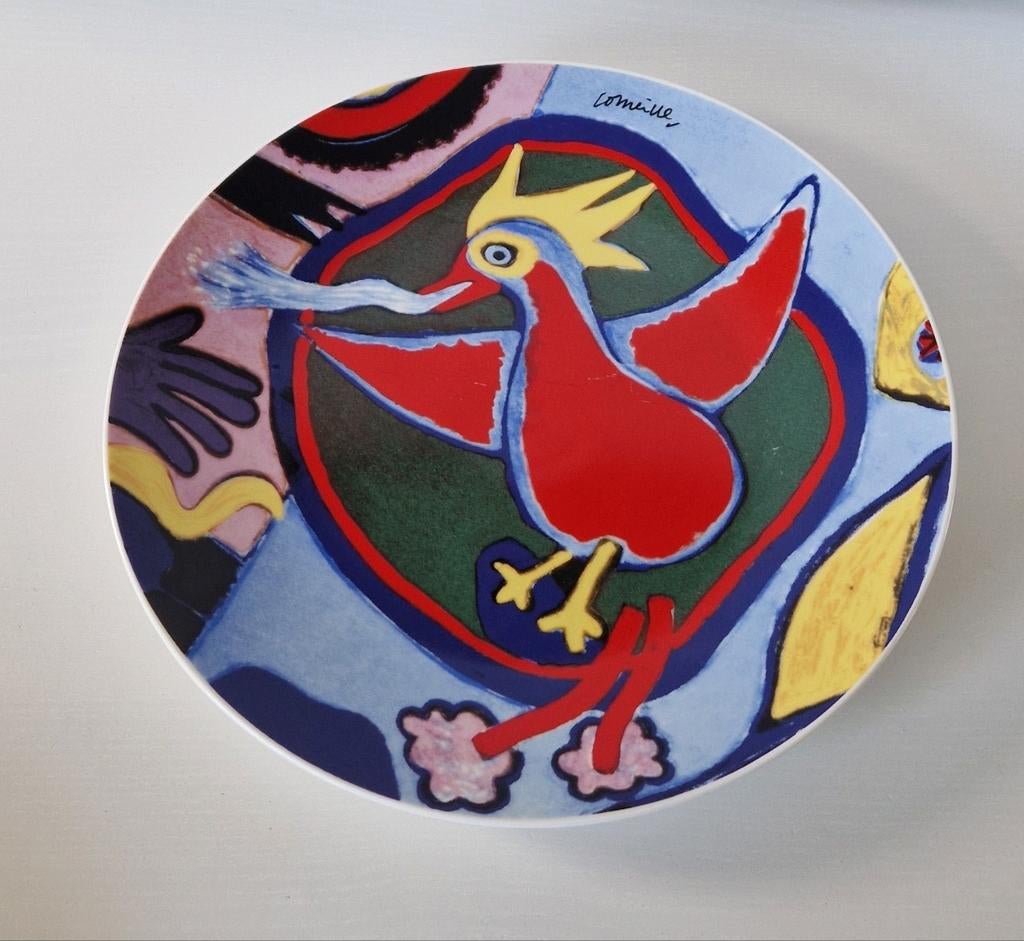 3 kleurrijke borden van Corneille "Vuurvogel", Antiek en Kunst, Ophalen of Verzenden