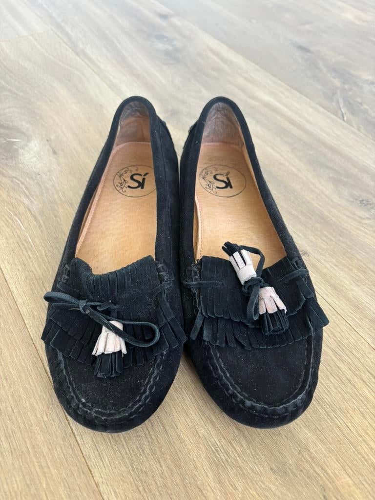 Zwarte mocassins, Zwart, Overige typen, Ophalen of Verzenden, Gedragen