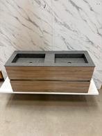 H&R Badmeubel 120cm Grijs Eiken met Ink Marmere Wastafel