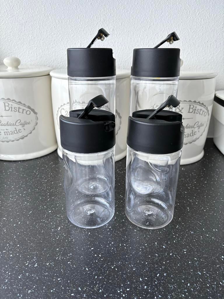 Tupperware Smaakmakers Olie- en Azijnflessen (4 stuks), Ophalen of Verzenden, Gebruikt, Overige typen