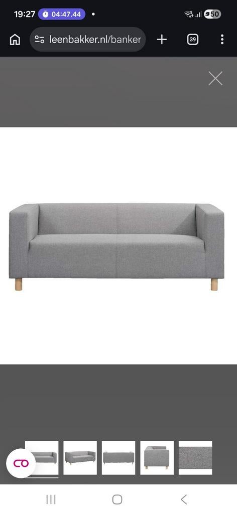 Leen Bakker bank, zo goed als nieuw, Ophalen, 150 tot 200 cm, Tweepersoons, 75 tot 100 cm