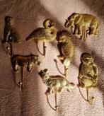 Goudkleurige Jungle Dieren Haken - Set van 7, Ophalen of Verzenden, Gebruikt