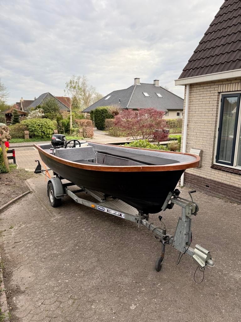 Rana 17 met Pega Trailer en 15 pk Suzuki Bb motor, Watersport en Boten, Vis- en Consoleboten, Ophalen, Gebruikt
