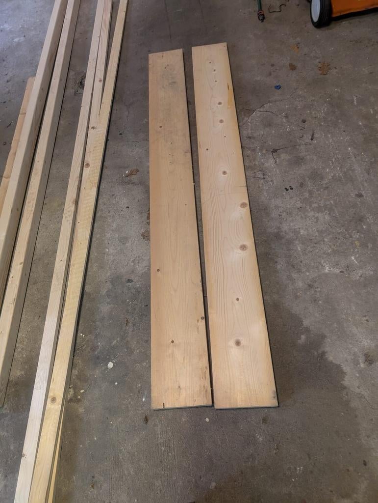 Partij hout, restmateriaal - diverse planken en balken, Doe-het-zelf en Verbouw, Ophalen
