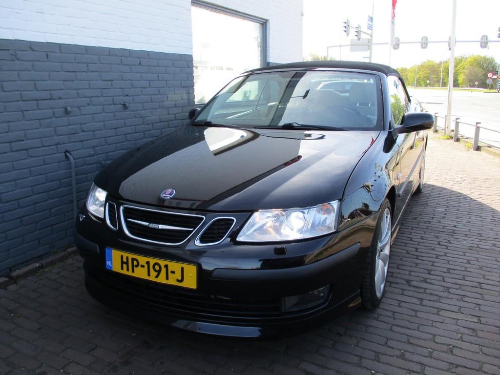 Saab 9-3 Cabrio 2.8 V6 T Aero, Auto's, Saab, Voorwielaandrijving, Gebruikt, Cabriolet, Zwart