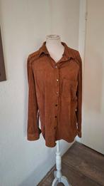 Bershka Bruine suède-look blouse met decoratieve stiksels S, Maat 38/40 (M), Bruin, Ophalen of Verzenden, Onbekend