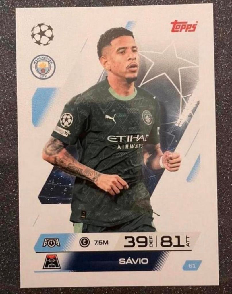 Topps MA 25/26    SÁVIO    MANCHESTER CITY, Verzenden, Zo goed als nieuw, Plaatje