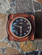 Vintage Gema Keramieke Jaren '70 Klok Bruin - Werkend, Ophalen of Verzenden