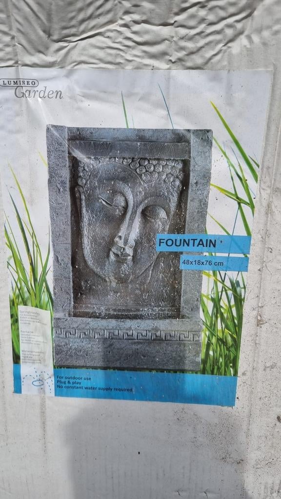 Boeddha fontein van Lumineo Garden - 48x18x76 cm, Ophalen, Gebruikt, Overige materialen, Fontein