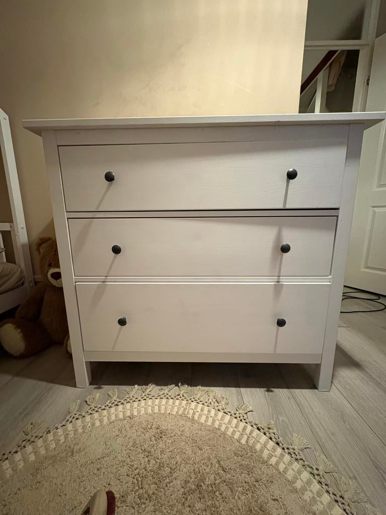 IKEA HEMNES ladekast wit, Ophalen, 100 tot 150 cm, 50 tot 100 cm, Zo goed als nieuw