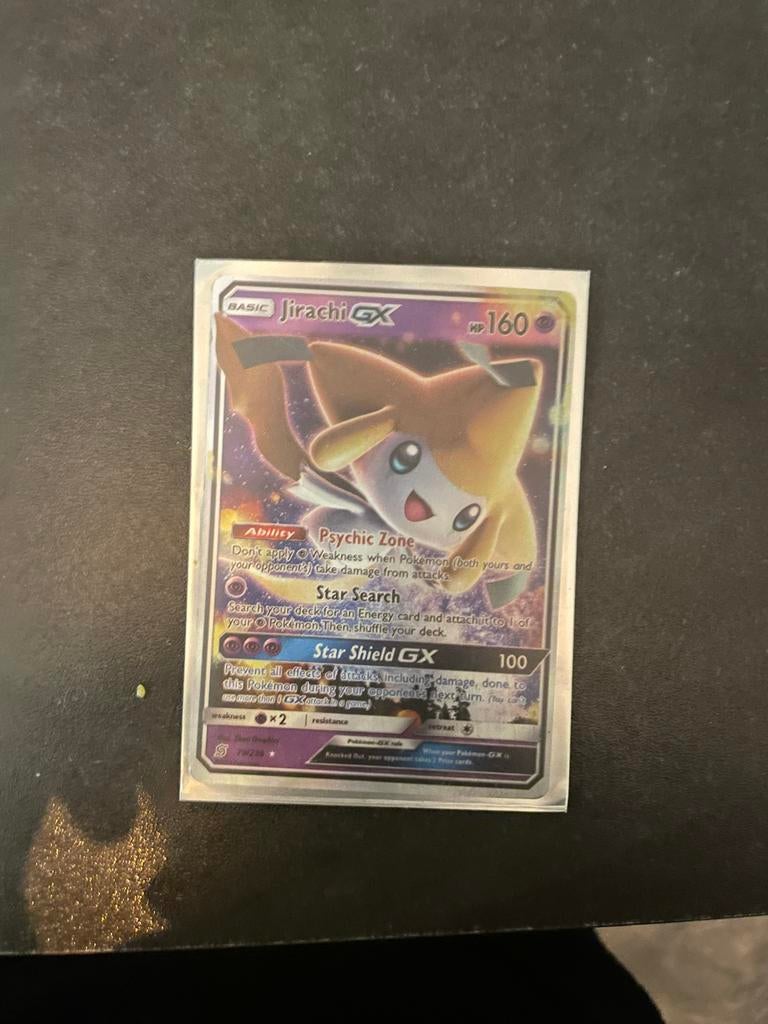 Jirachi GX Pokémon kaart, Ophalen of Verzenden, Gebruikt, Foil