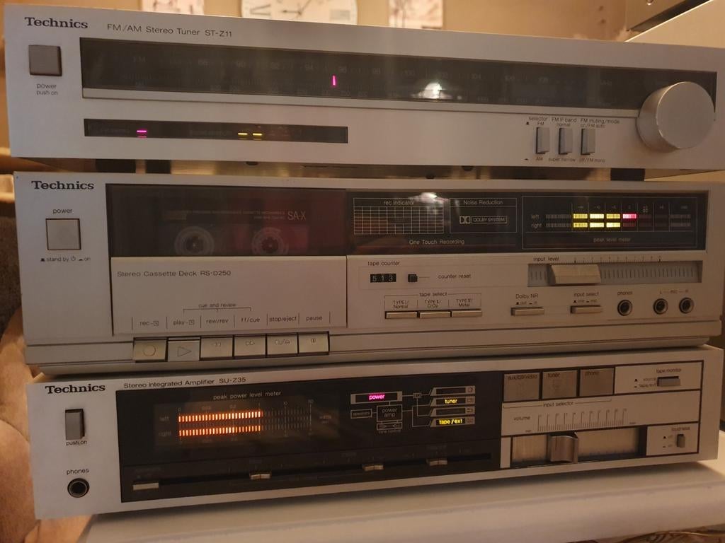 Technics stereo set met tuner, cassettedeck en versterker, Ophalen, Cassettedeck, Overige merken