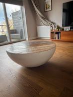 Ronde salontafel met houten blad, Huis en Inrichting, Gebruikt, Rond, 50 tot 100 cm, Minder dan 50 cm