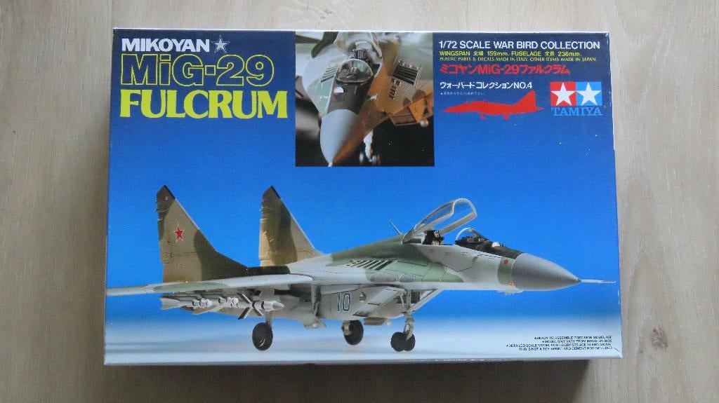 Mig 29 Fulcrum Tamiya 1/72, Overige merken, 1:72 tot 1:144, Nieuw, Ophalen of Verzenden
