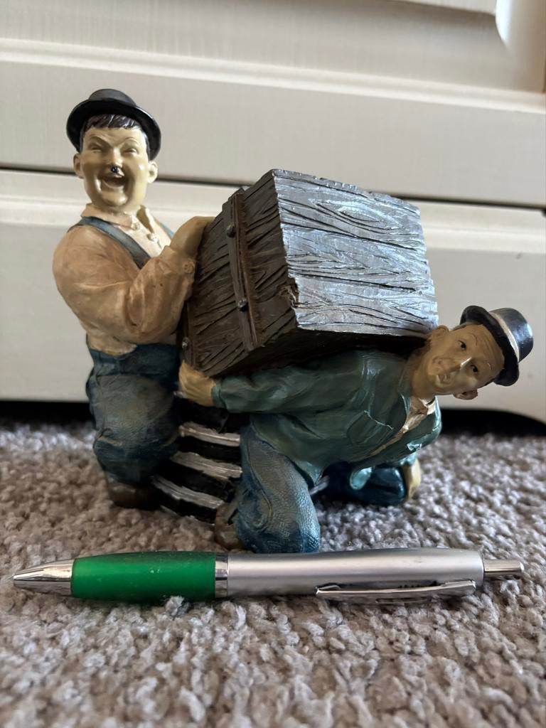 Laurel & Hardy spaarpot, Verzamelen, Spaarpotten, Ophalen, Gebruikt, Overige materialen, Strip- of Tekenfilmfiguur