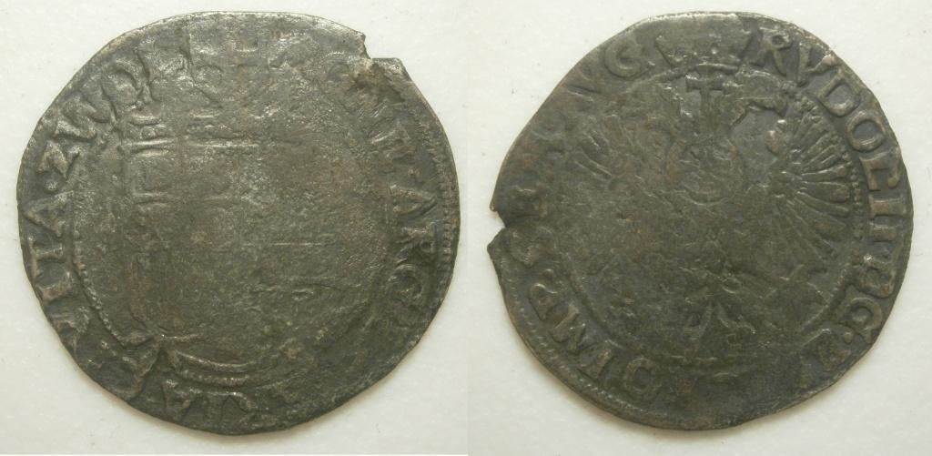 Zwolle Arendschelling Rudolf II zj groot mmt, Vóór koninkrijk, Zilver, 25 cent, Ophalen of Verzenden