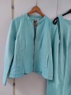 Linnen jurk en jasje set - Maat 46/44, Kleding | Dames, Ophalen of Verzenden, Gedragen, Maat 46/48 (XL) of groter, Groen