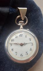 Antiek puntgaaf zilveren zakhorloge met musketon, Sieraden, Tassen en Uiterlijk, Horloges | Heren, Overige merken, Zakhorloge