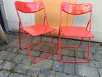 2 vintage rode klapstoelen Ikea ted, Huis en Inrichting, Stoelen, Ophalen of Verzenden, Gebruikt, Rood, Twee
