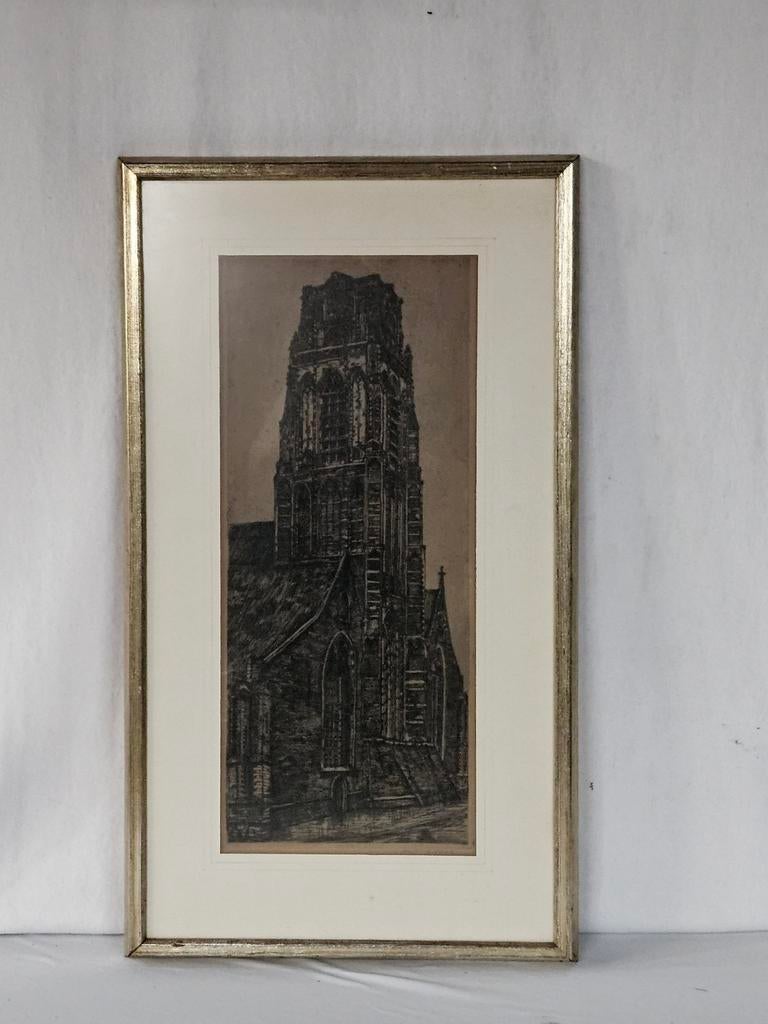 Hendrik Chabot - Ets - Laurenskerk Rotterdam, Antiek en Kunst, Kunst | Etsen en Gravures, Ophalen of Verzenden, Ets