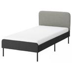 IKEA eenpersoons bed met stoffen hoofdbord, Huis en Inrichting, Ophalen, Gebruikt, 90 cm, Eenpersoons