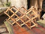 Vintage Houten accordeon Wijnrek, Opvouwbaar, Gebruikt, 5 tot 15 flessen, Ophalen of Verzenden, Minder dan 50 cm