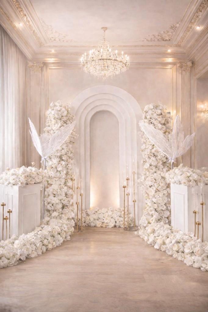 Luxe Rozen Backdrop voor Bruiloften & Events, Hobby en Vrije tijd, Feestartikelen | Verhuur, Nieuw, Valentijn of Romantisch, Ophalen of Verzenden