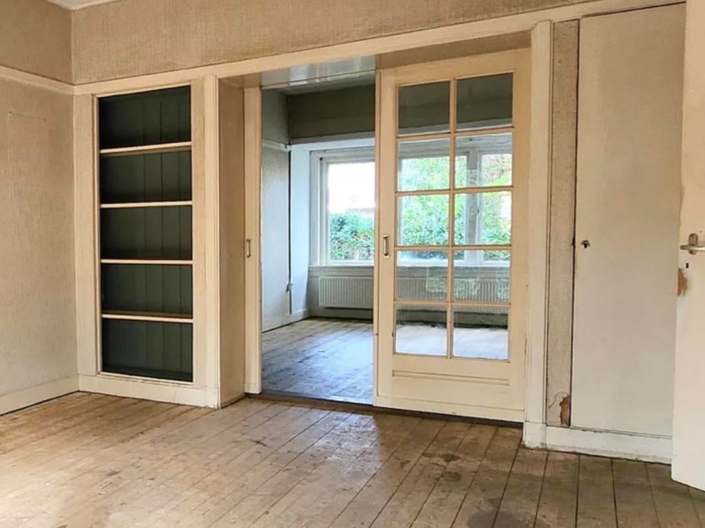 Jaren '30 ensuite schuifdeuren met glas, Doe-het-zelf en Verbouw, Deuren en Horren, Ophalen, Gebruikt, 80 tot 100 cm, Binnendeur