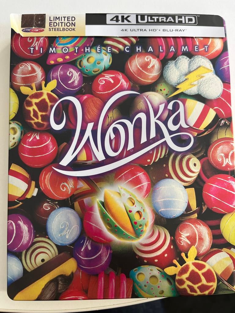 Wonka 4K Ultra HD Blu-ray Steelbook Limited Edition, Ophalen of Verzenden, Zo goed als nieuw, Kinderen en Jeugd, Boxset