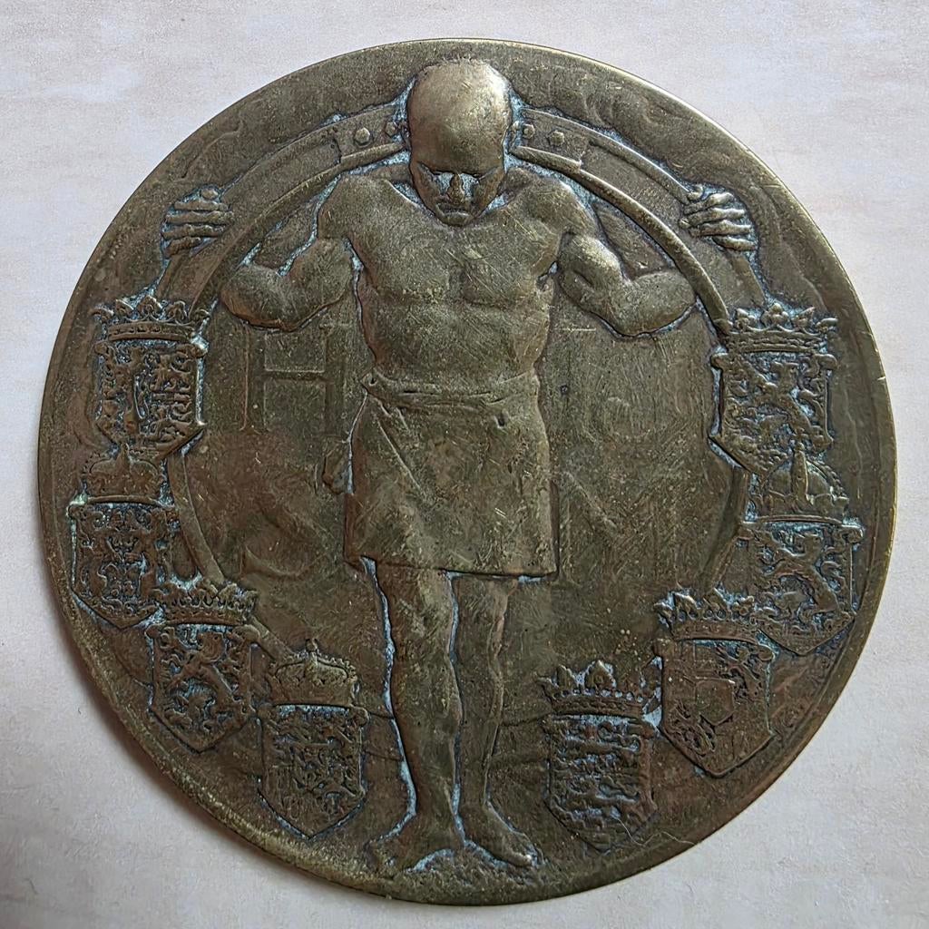 007) ORIGINELE PENNING HIJSM - ONTWERP J.C.WIENECKE 1914, Ophalen of Verzenden, Zo goed als nieuw, Trein, Overige typen