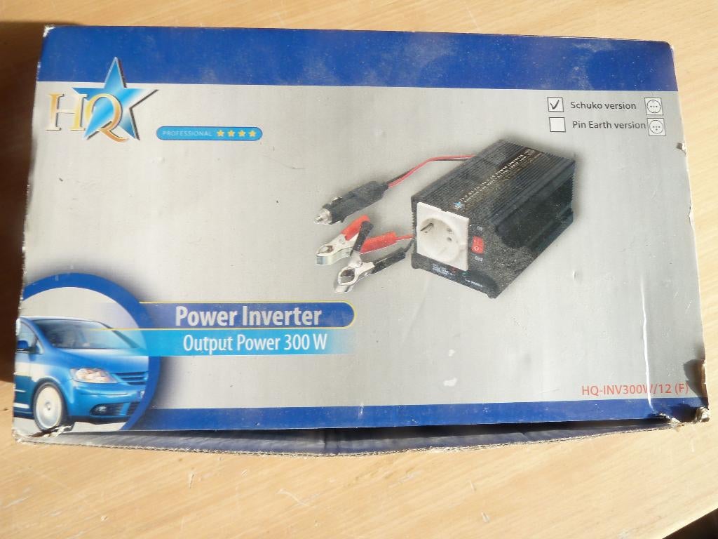 12V naar 230V omvormer, Shuko, 300 W, bijna nooit gebruikt., Caravans en Kamperen, Ophalen of Verzenden, Zo goed als nieuw