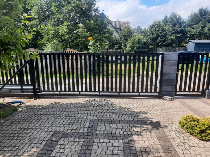 E-Schuifpoort model: 'Sydney' in 2 afmetingen: 4 en 5 meter!, Tuin en Terras, Tuinhekken en Hekwerk, Nieuw, Spijlenhekwerk, IJzer