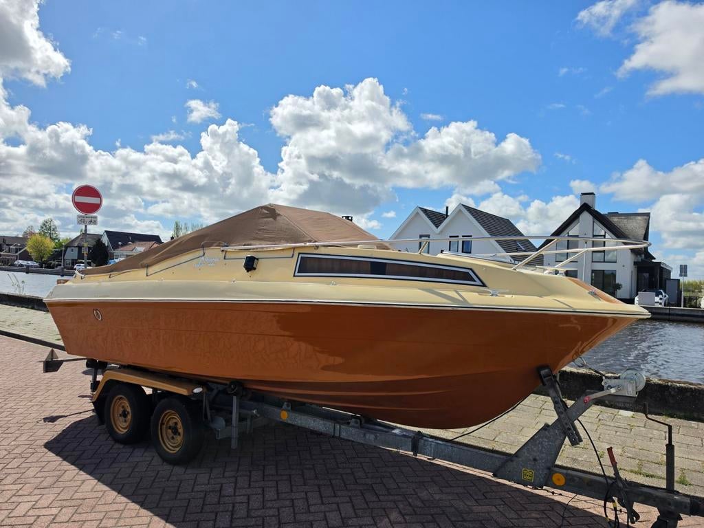 SHETLAND URANIA INC MOTOR,  ORG GELCOAT!i EXPORT.., Watersport en Boten, Motorboten en Motorjachten, Ophalen, 10 tot 30 pk, Gebruikt