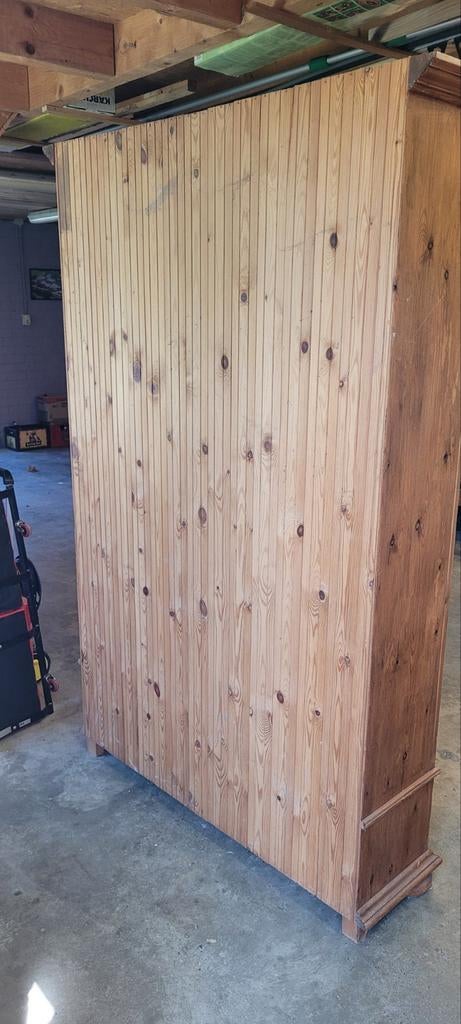 Grenen vitrine kast, Ophalen, Gebruikt, 25 tot 50 cm, Met deur(en)