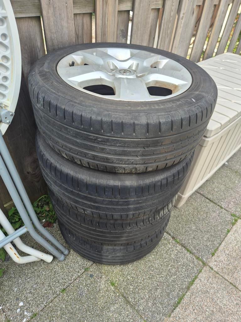 Opel Astra autobanden met velgen - 205/55 R16, Ophalen, Gebruikt