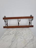 Vintage Wandkapstok | Hout & Metaal | 35 x 15 x 12 cm, Wandkapstok, Gebruikt, Onbekend, Ophalen of Verzenden