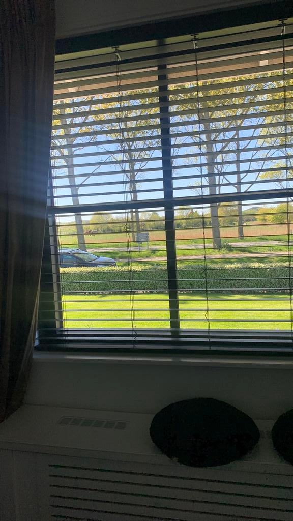 Houten  rol gordijen kleur wit, Ophalen, Zo goed als nieuw, Wit