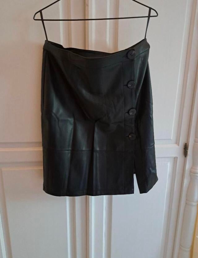 Lederlook rok (Vila), Kleding | Dames, Rokken, Maat 38/40 (M), Zwart, Vila, Ophalen of Verzenden
