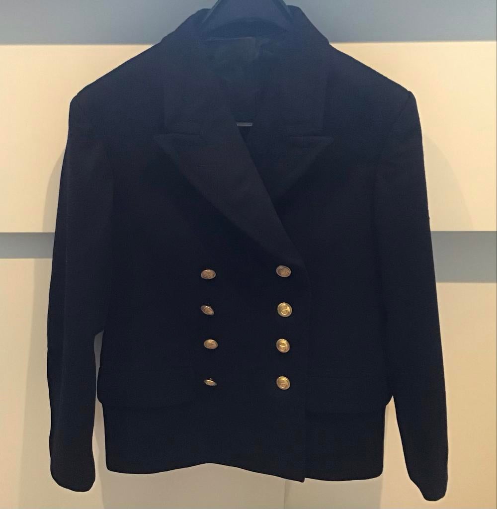 Vintage Marine Duffel Jas 1974 - Maat 46, Ophalen of Verzenden, Gedragen, Maat 46 (S) of kleiner, Blauw