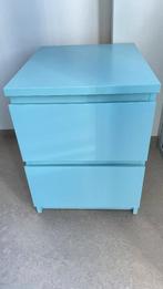Blauw nachtkastje / kastje – goede staat, Ophalen, Minder dan 45 cm, Zo goed als nieuw, Minder dan 55 cm