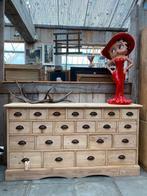 Ondiepe Oud grenen kast ladekast, Ophalen, Gebruikt, 5 laden of meer, 150 tot 200 cm