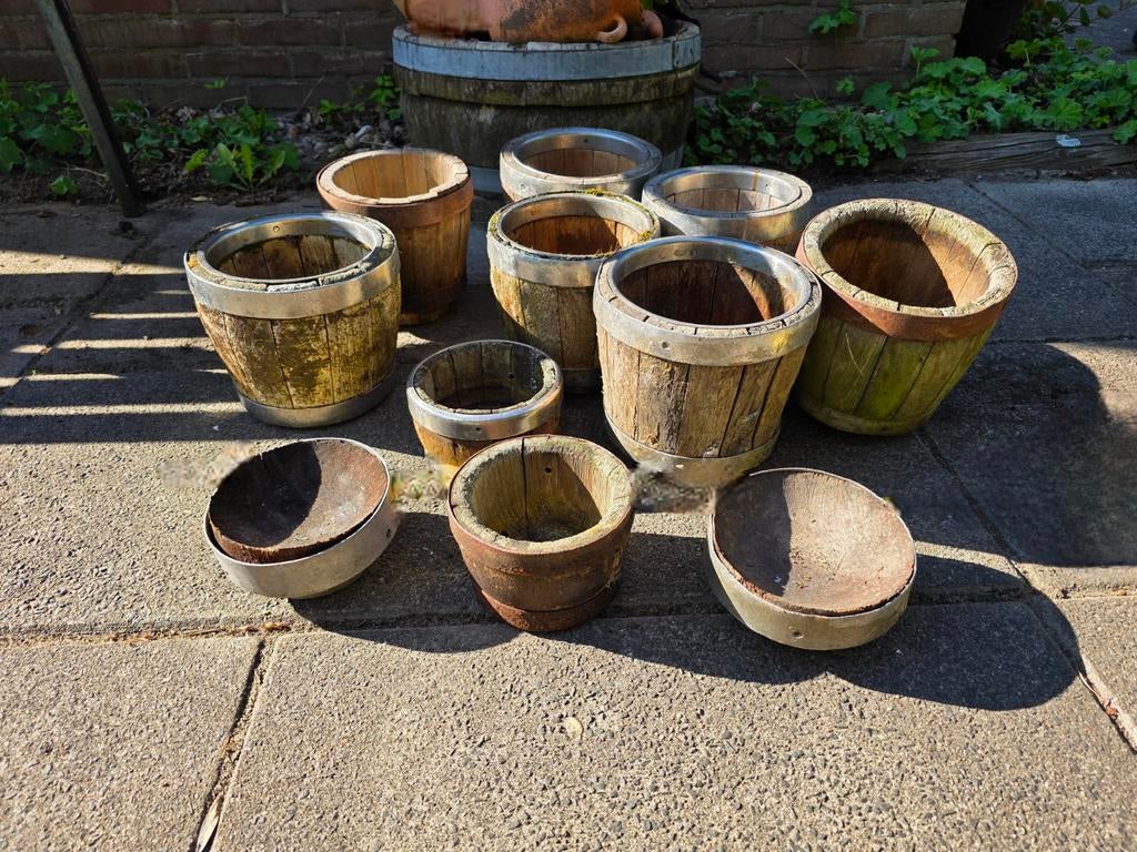 11 oude kaasvormen of kaasmallen leuk als bloempot, Ophalen, Rond, Aardewerk, Minder dan 40 cm