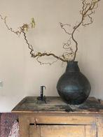 Grote , zware brons patina metalen vaas, Ophalen of Verzenden