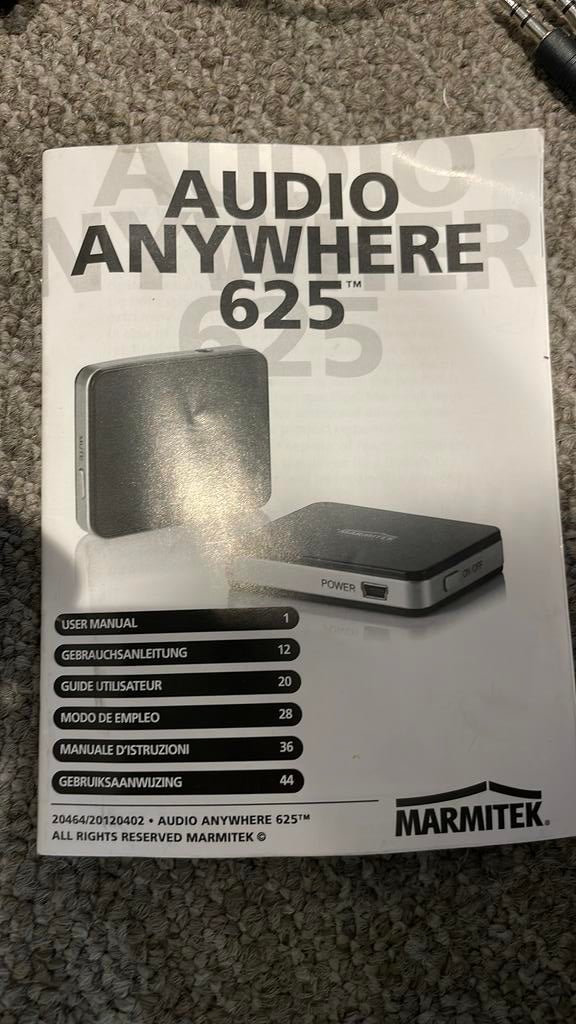 Audio anywhere 625 marmitek draadloos geluid, Ophalen, Zo goed als nieuw, Overige merken